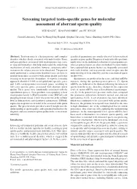 Screening Targeted Testis‑Specific Genes for Molecular Assessment of Aberrant Sperm Quality