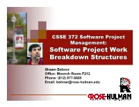Software Project Work Breakdown Structures