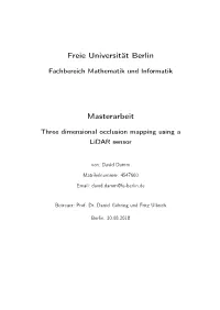 Three Dimensional Occlusion Mapping Using a Lidar Sensor