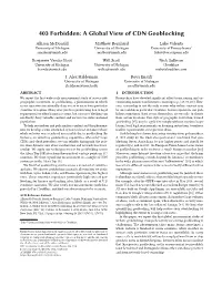 403 Forbidden: a Global View of CDN Geoblocking