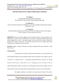 75 Inversion Theorem for Laplace-Weierstrass Transform
