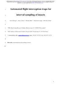 Automated Flight Interception Traps for Interval Sampling of Insects