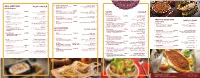 Delivery Menu