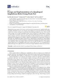 Design and Implementation of a Quadruped Amphibious Robot Using Duck Feet