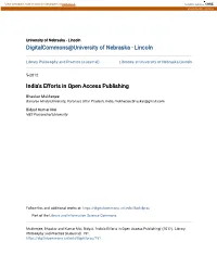 India's Efforts in Open Access Publishing