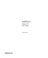 Oracle HTTP Server Administrator's Guide