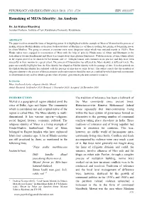 Remaking of Meos Identity: an Analysis