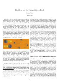The Moon and the Origin of Life on Earth