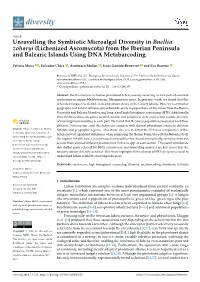 Unravelling the Symbiotic Microalgal Diversity in Buellia Zoharyi (Lichenized Ascomycota) from the Iberian Peninsula and Balearic Islands Using DNA Metabarcoding