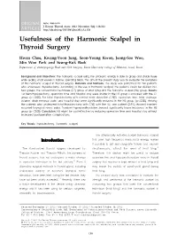 Usefulness of the Harmonic Scalpel in Thyroid Surgery