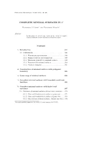 Complete Minimal Surfaces in R3