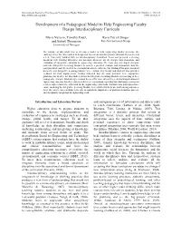 Development of a Pedagogical Model to Help Engineering Faculty Design Interdisciplinary Curricula