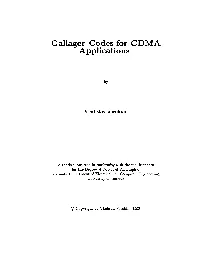Gallaeer Codes for CDMA Applications