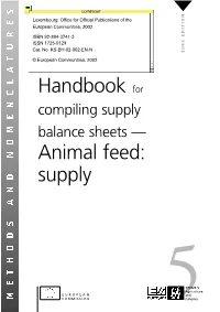Handbook for Animal Feed
