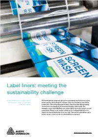 Label Liners: Meeting the Sustainability Challenge