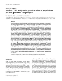 Nuclear DNA Analyses in Genetic Studies of Populations: Practice, Problems and Prospects