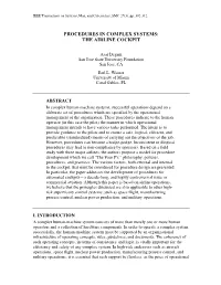 Procedures in Complex Systems: the Airline Cockpit