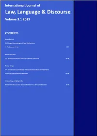 The International Journal of Law, Language & Discourse