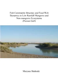 Fish Community Structure and Food Web Dynamics in Low Rainfall Mangrove and Non-Mangrove Ecosystems (Persian Gulf)