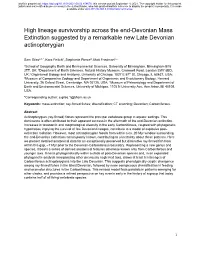 High Lineage Survivorship Across the End-Devonian Mass Extinction Suggested by a Remarkable New Late Devonian Actinopterygian
