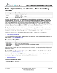 Millet – Pipestone Creek and Tributaries – Flood Hazard Study – Summary