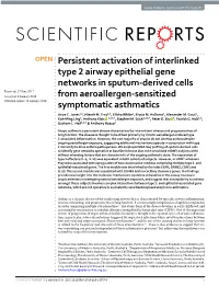 Persistent Activation of Interlinked Type 2 Airway Epithelial Gene Networks