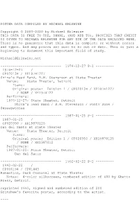 Poster Data Compiled by Michael Erlewine