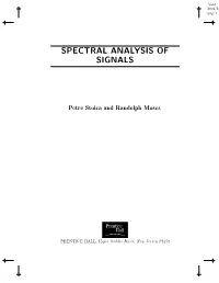 Spectral Analysis of Signals