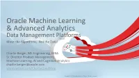 SQL ANALYTICS – Spark Mllib Algorithm Integration E.G