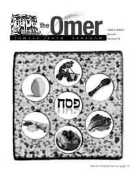 T E M P L E B E T H a B R a H a M Sale of Chametz Form on Page 17