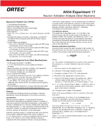 AN34 Application Note Experiment 17 Neutron Activation Analysis