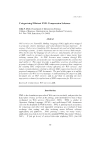 Categorizing Efficient XML Compression Schemes