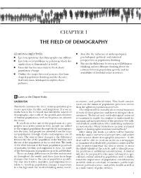 Chapter 1 the Field of Demography