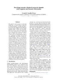 First Steps Towards Building a Medical Lexicon for Spanish with Linguistic