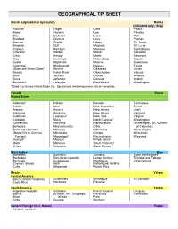 Geographical Tip Sheet