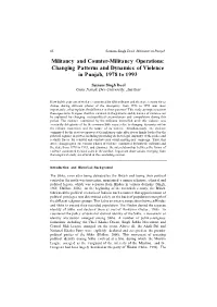 Militancy and Counter-Militancy Operations: Changing Patterns and Dynamics of Violence in Punjab, 1978 to 1993