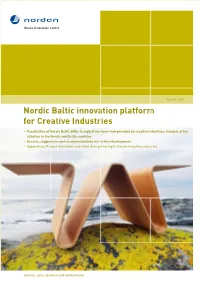 Nordic Baltic Innovation Platform for Creative Industries