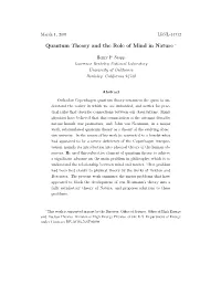 Quantum Theory and the Role of Mind in Nature ∗