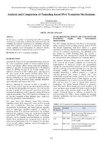 Analysis and Comparison of Tunneling Based Ipv6 Transition Mechanisms