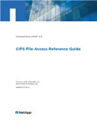Clustered Data ONTAP 8.3 CIFS File Access Reference Guide