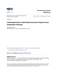 Culminating Project in Clinical Work and Home Programs: Nova Southeastern University