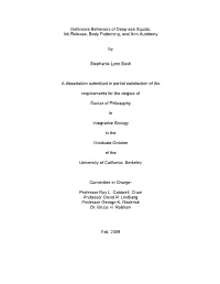 Defensive Behaviors of Deep-Sea Squids: Ink Release, Body Patterning, and Arm Autotomy