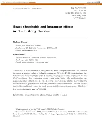Exact Thresholds and Instanton Effects in D = 3 String Theories