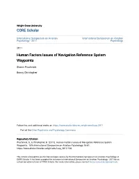 Human Factors Issues of Navigation Reference System Waypoints