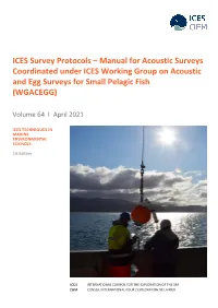 ICES Survey Protocols – Manual for Acoustic Surveys Coordinated Under ICES Working Group on Acoustic and Egg Surveys for Small Pelagic Fish (WGACEGG)