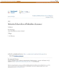 Inherited Disorders of Bilirubin Clearance N