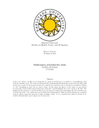 Karlstad University Faculty for Health, Science and Technology Mathematics of Football Free Kicks Analytic Mechanics FYGB08