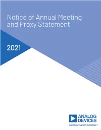 Notice of Annual Meeting and Proxy Statement
