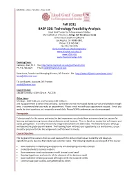 Fall 2011 BAEP 556: Technology Feasibility Analysis