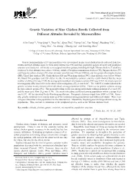 Genetic Variation of Nine Chicken Breeds Collected from Different Altitudes Revealed by Microsatellites